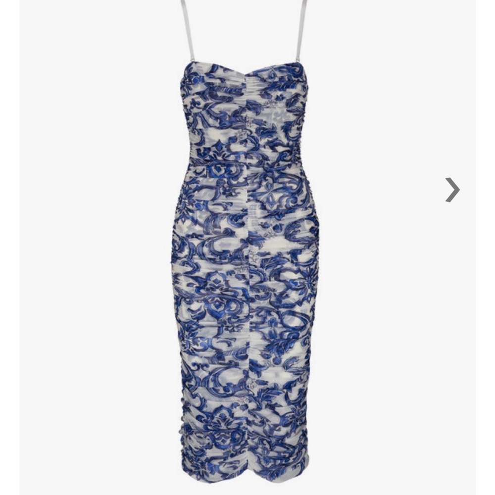 L'AGENCE
Caprice Mediterranean Toile Midi Dress